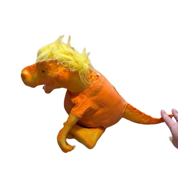 1991 DINO BRITES DINOSAUR HAPPINESS EXPRESS DINOSAUR Orange Yellow Kids Toy - Picture 3 of 6